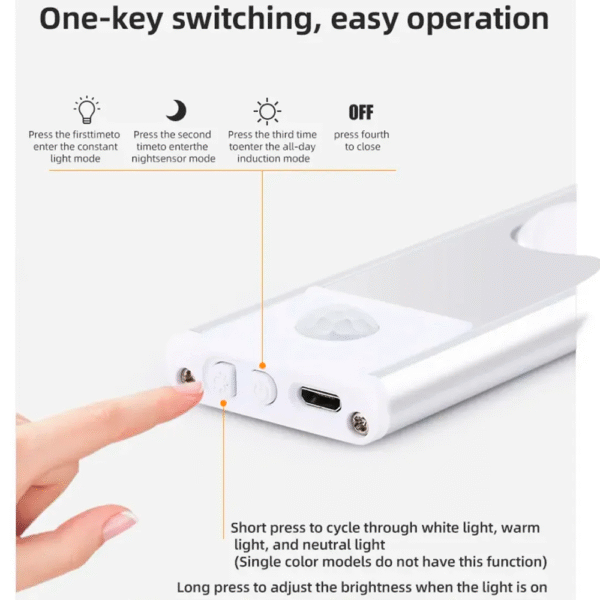 Luz Led 20cm Sensor Movimiento Recargable - Image 5