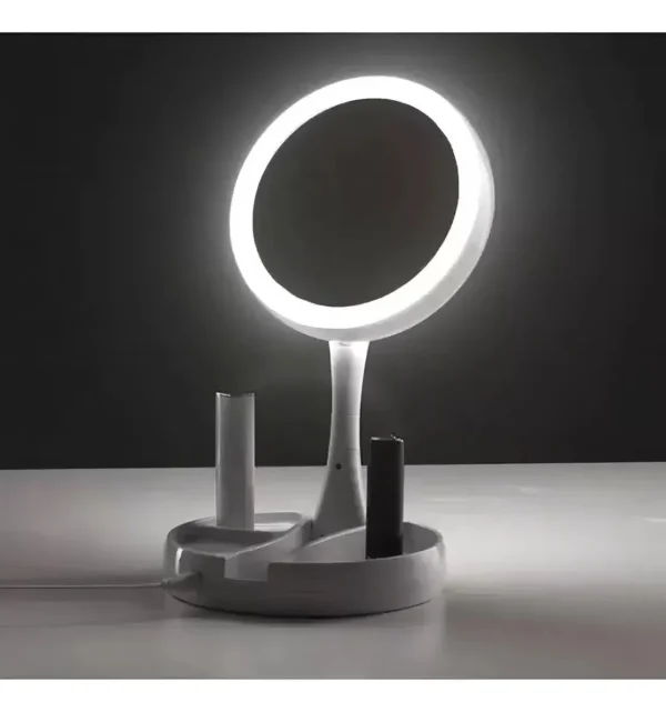 Espejo Doble Luz Led Porta Cosméticos Portátil - Image 4