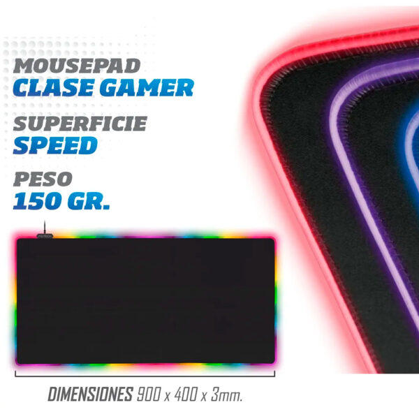Mouse Pad XL Negro RGB 90x40cm - Image 2